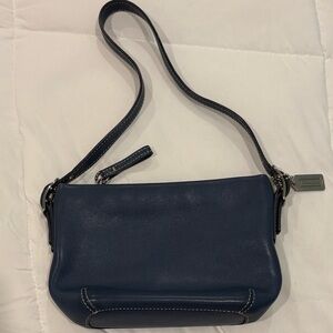 Coach Dark Blue Leather Wristlet
